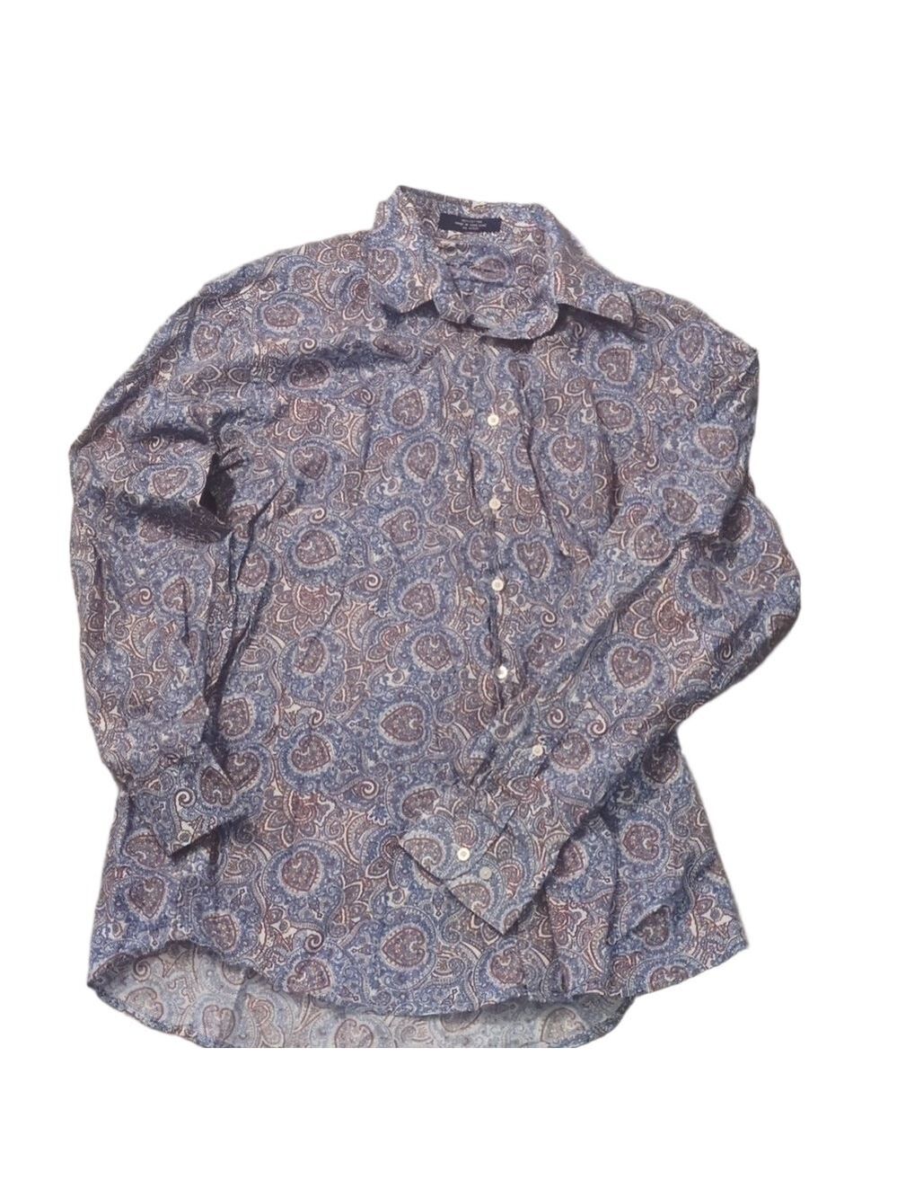 Alan flusser paisley button down shirt size large